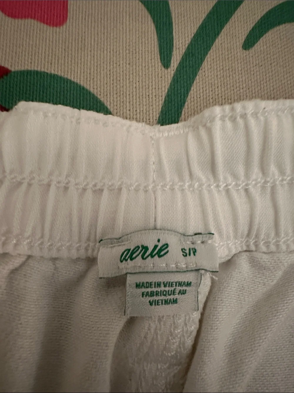 aerie White Distressed Denim Shorts